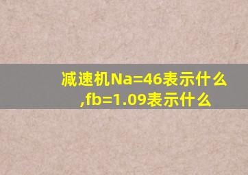 减速机Na=46表示什么,fb=1.09表示什么
